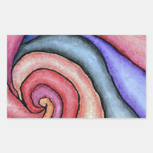 Wasserfarben-Swirl Rechteckiger Aufkleber