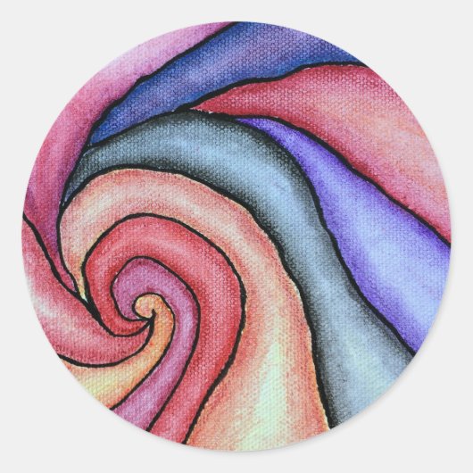 Wasserfarben-Swirl Runder Aufkleber (Vorderseite)