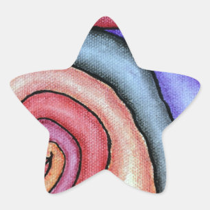 Wasserfarben-Swirl Stern-Aufkleber