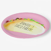 Wasserfarben-Taco-Party-Geburtstag Pappteller (Schrägansicht)