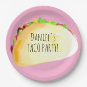 Wasserfarben-Taco-Party-Geburtstag Pappteller (Vorderseite)