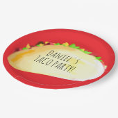 Wasserfarben-Taco-Party-Geburtstag Pappteller (Schrägansicht)