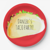 Wasserfarben-Taco-Party-Geburtstag Pappteller (Vorderseite)