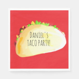 Wasserfarben-Taco-Party-Geburtstag Serviette