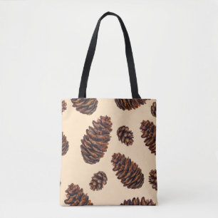 Wasserfarben-Tannenkegel, nahtloses Muster, Aquare Tasche