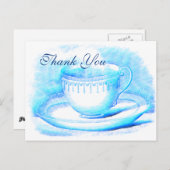 Wasserfarben-Teacup Danke, Karten (Vorne/Hinten)
