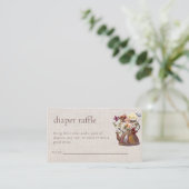 Wasserfarben Tee florale Windeln Raffle Babydusche Begleitkarte (Stehend Vorderseite)