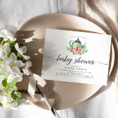 Wasserfarben Teekanne Babydusche Einladung