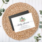 Wasserfarben Teekanne Babydusche Einladung