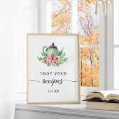 Wasserfarben Teekanne Drop Your Rezept Hier unters Poster