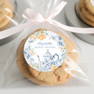 Wasserfarben-Teeparty-Brautparty Runder Aufkleber