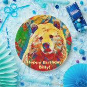 Wasserfarben-Thema farbenfrohe digitale Bärenpapie Pappteller (Party)