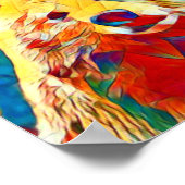 Wasserfarben Thema farbenfrohe digitale Bärenwand  Poster (Ecke)