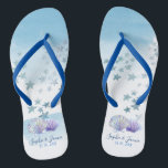 Wasserfarben Thema Strandhochzeit Flipflops Badesandalen<br><div class="desc">Wasserfarben Thema Strandhochzeit Flipflops</div>