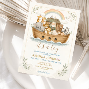 Wasserfarben-Tier Ark Baby Shower Einladung