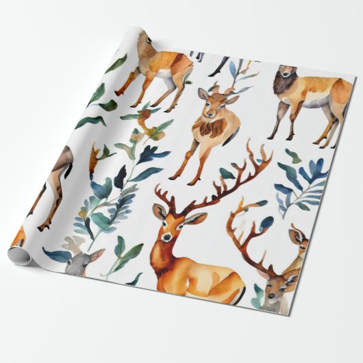 Wasserfarben-TierCollage Geschenkpapier (Ungerollt)