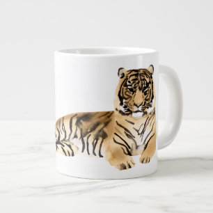 Wasserfarben-Tiger Jumbo-Tasse