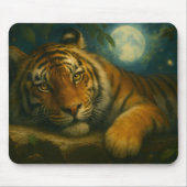 Wasserfarben-Tiger-Ruhen im Nachtwald Mousepad (Vorne)