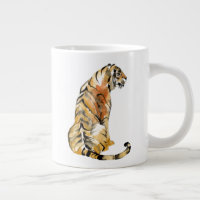 Wasserfarben Tiger Sitzen