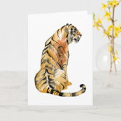 Wasserfarben Tiger Sitzen Karte (Gelbe Blume)