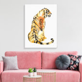 Wasserfarben Tiger Sitzen Leinwanddruck (Insitu (Wohnzimmer))