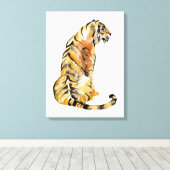 Wasserfarben Tiger Sitzen Leinwanddruck (Insitu (Holzboden))