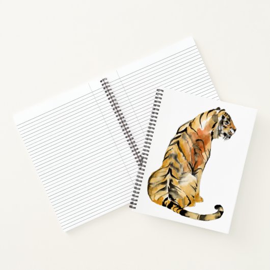 Wasserfarben Tiger Sitzen Notizblock (Innenseite)