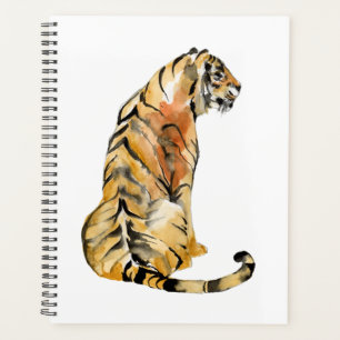 Wasserfarben Tiger Sitzen Planer