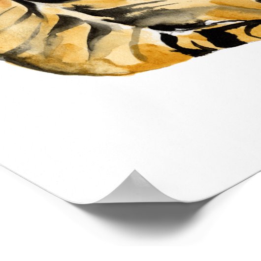 Wasserfarben Tiger Sitzen Poster (Ecke)
