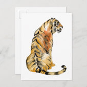 Wasserfarben Tiger Sitzen Postkarte (Vorne/Hinten)