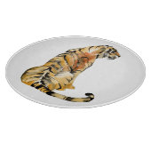 Wasserfarben Tiger Sitzen Schneidebrett (Ecke)
