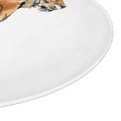 Wasserfarben Tiger Sitzen Schneidebrett (Ecke)