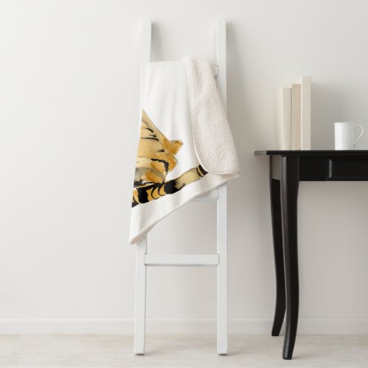 Wasserfarben Tiger Sitzen Sherpadecke (Beispiel)