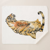 Wasserfarben Tiger Sitzen Sherpadecke (Vorderseite (Horizontal))