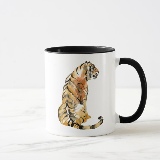 Wasserfarben Tiger Sitzen Tasse (Rechts)