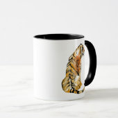 Wasserfarben Tiger Sitzen Tasse (VorderseiteRechts)