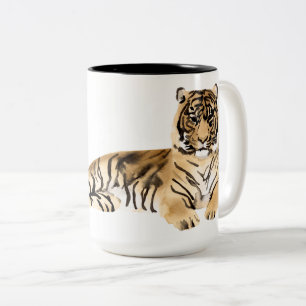 Wasserfarben-Tiger Zweifarbige Tasse