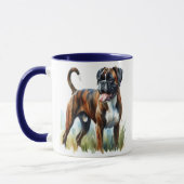Wasserfarben-Tigerboxerhund  Tasse (Links)