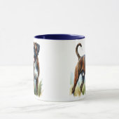 Wasserfarben-Tigerboxerhund  Tasse (Zentrum)