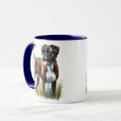 Wasserfarben-Tigerboxerhund  Tasse (Vorderseite Links)