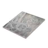 Wasserfarben-Tintenfisch-Silberzange-Neutral Fliese (Seite)