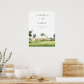 Wasserfarben-Tipi-Marquee-Hochzeits-Willkommenssch Poster (Küche)