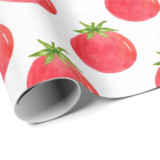 Wasserfarben-Tomatenmuster Geschenkpapier (Rolleneckpunkt)