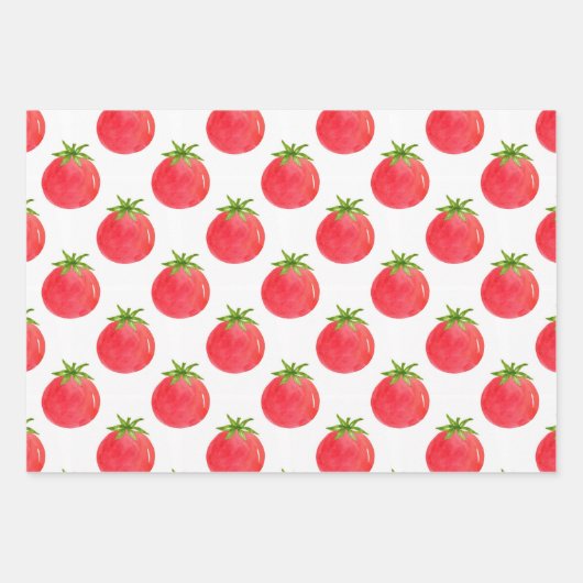 Wasserfarben-Tomatenmuster Geschenkpapier Set (Vorderseite 3)