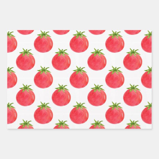 Wasserfarben-Tomatenmuster Geschenkpapier Set (Vorderseite 2)