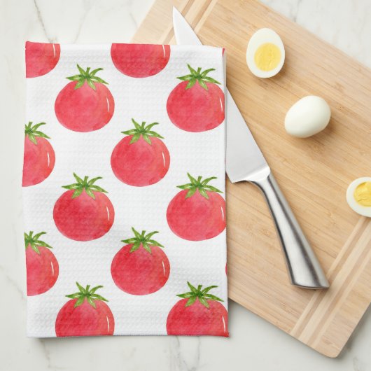 Wasserfarben-Tomatenmuster Geschirrtuch (Viertel Falte)