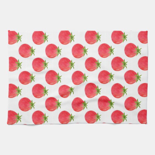 Wasserfarben-Tomatenmuster Geschirrtuch (Horizontal)