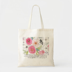 Wasserfarben Tote Beutel mit Schrift Isaiah 58:11 Tragetasche