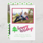 Wasserfarben-Tree-Urlaubskarte Feiertagskarte (Vorne/Hinten)