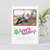 Wasserfarben-Tree-Urlaubskarte Feiertagskarte (Stehend Vorderseite)